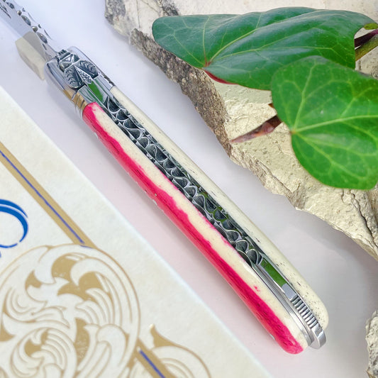 Laguiole Nature Guilloche Giraffe Bone