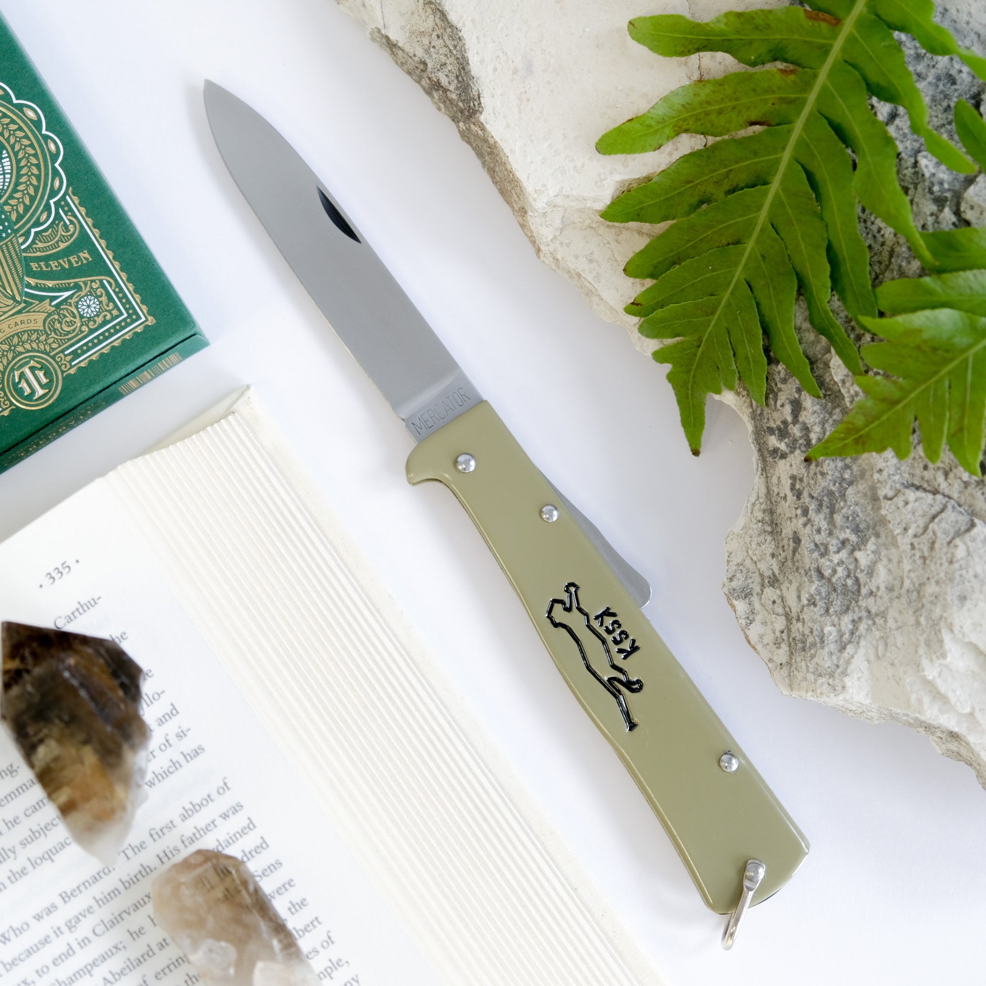 877 Workshop - Hand engraved Otter Mercator knife with a